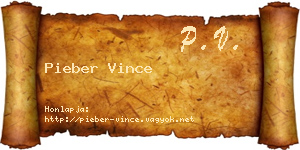 Pieber Vince névjegykártya